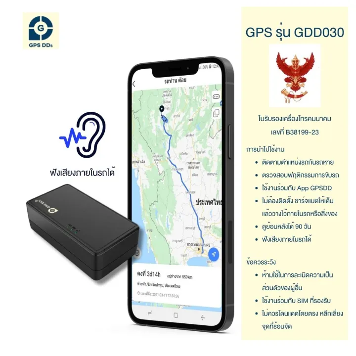 GPSDD รุ่น GDD030 GPS ขนาดเล็ก สะดวกพกพาใช้งานง่าย